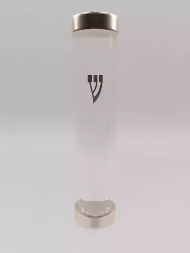 mezuza glass bottle with logo