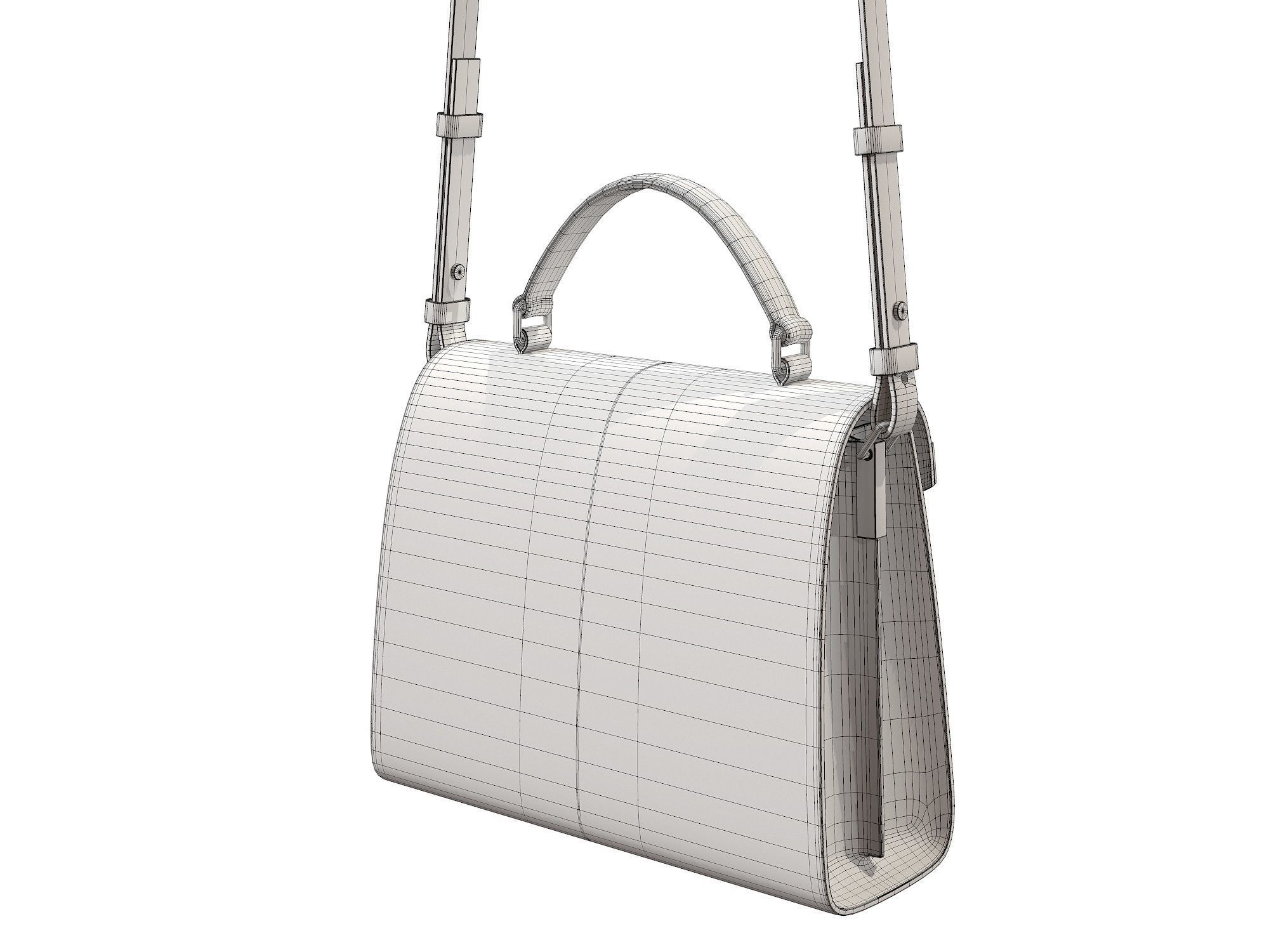 YSL Saint Laurent Cassandra Mini Top Bag Snake Low-poly 3D model_12