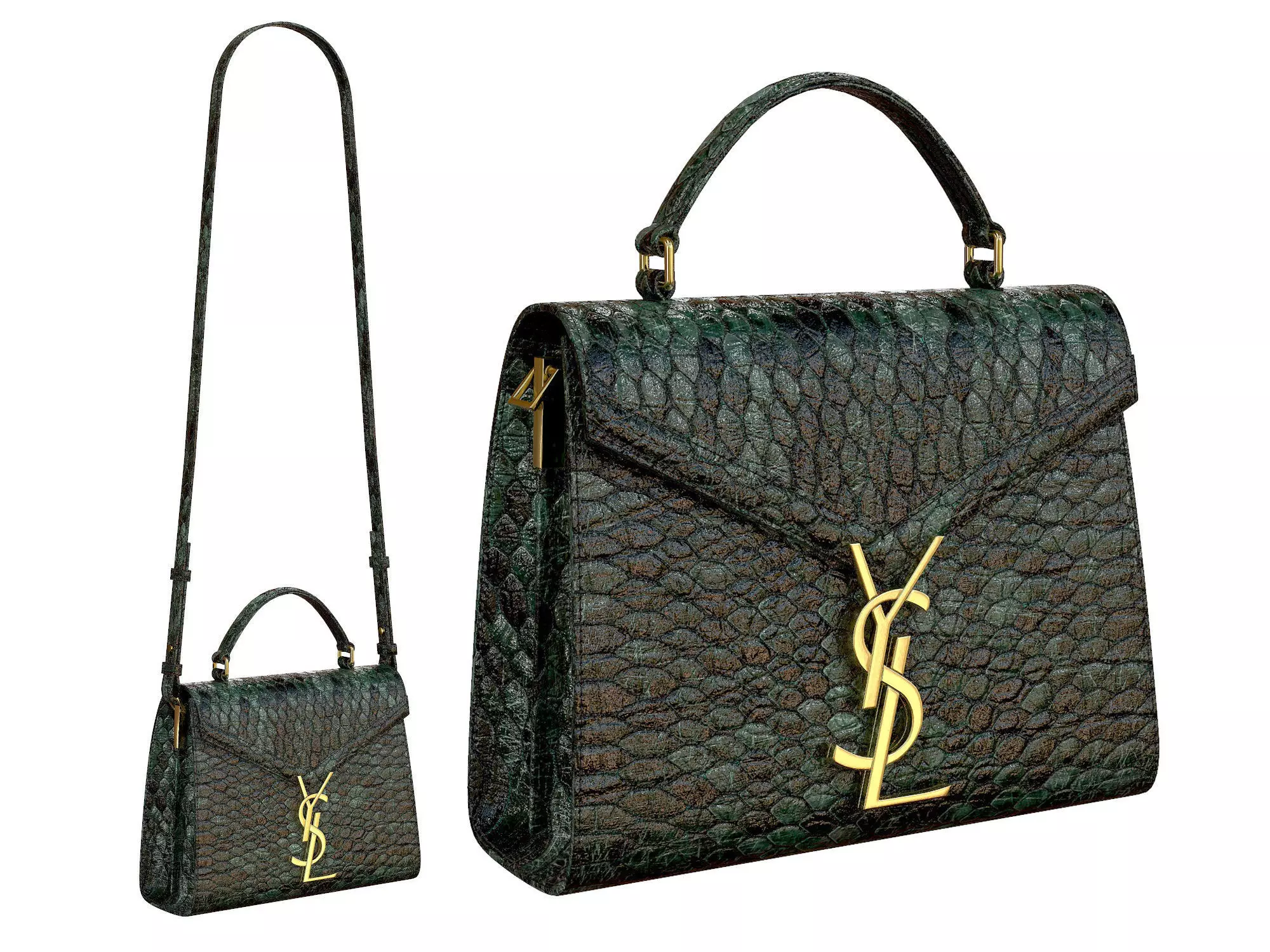 YSL Saint Laurent Cassandra Mini Top Bag Snake Low-poly 3D model_0