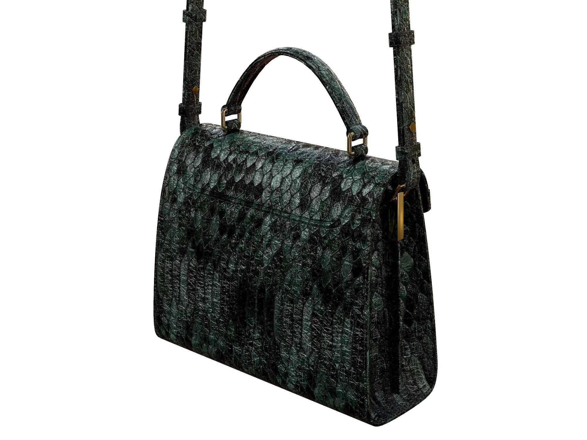 YSL Saint Laurent Cassandra Mini Top Bag Snake Low-poly 3D model_4