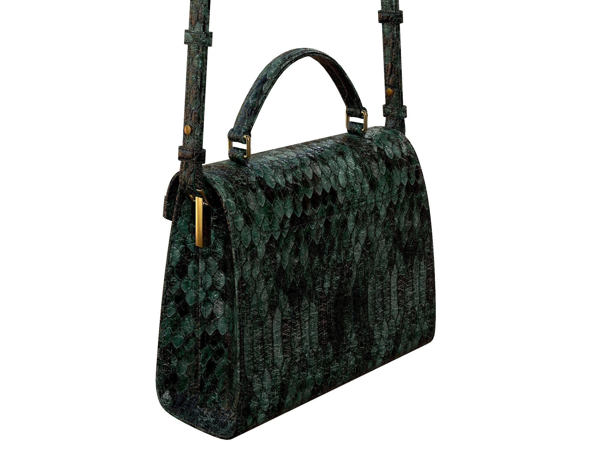 YSL Saint Laurent Cassandra Mini Top Bag Snake Low-poly 3D model_5