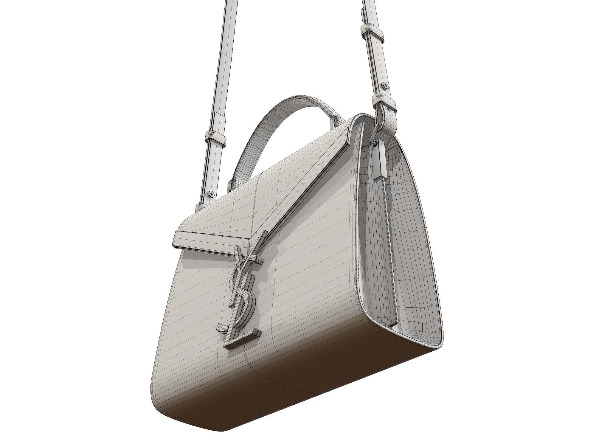 YSL Saint Laurent Cassandra Mini Top Bag Snake Low-poly 3D model_10