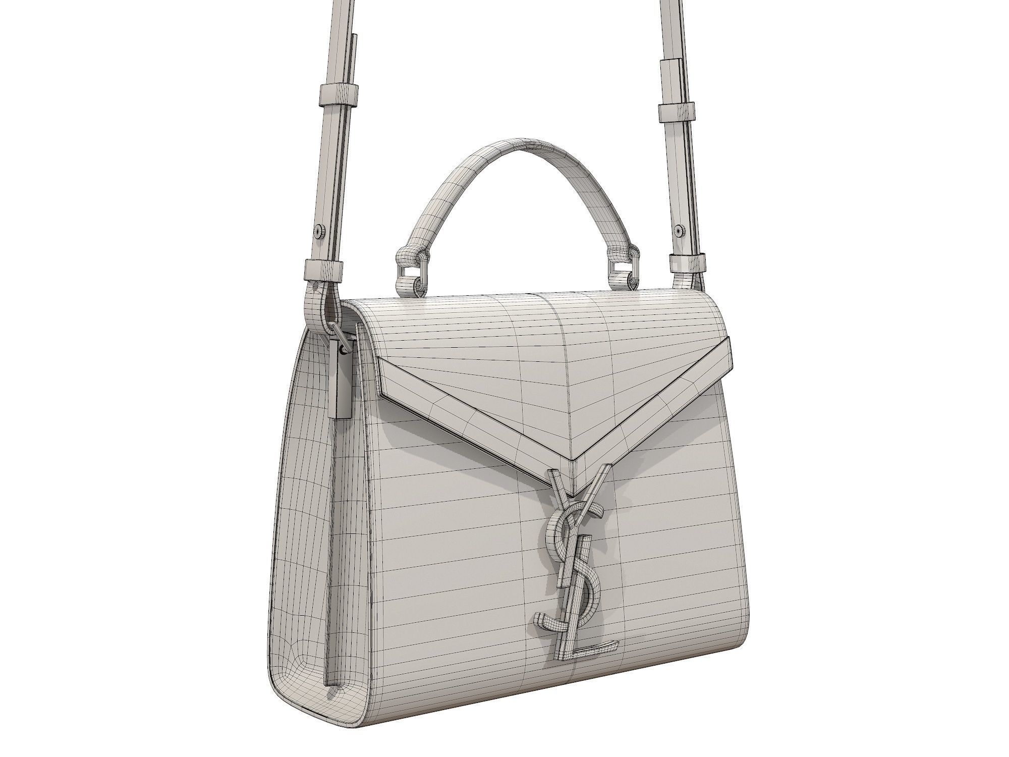 YSL Saint Laurent Cassandra Mini Top Bag Snake Low-poly 3D model_9