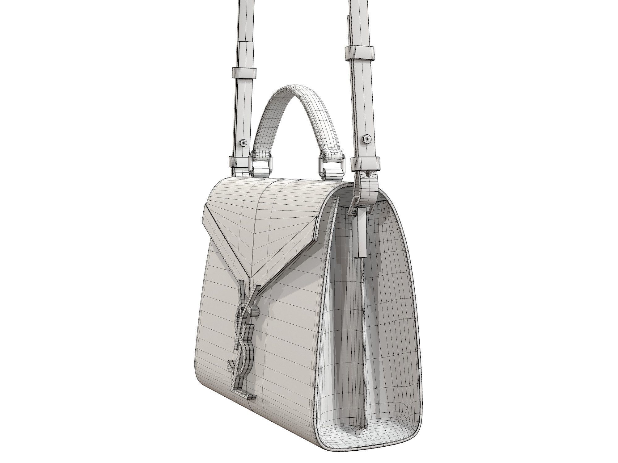 YSL Saint Laurent Cassandra Mini Top Bag Snake Low-poly 3D model_11