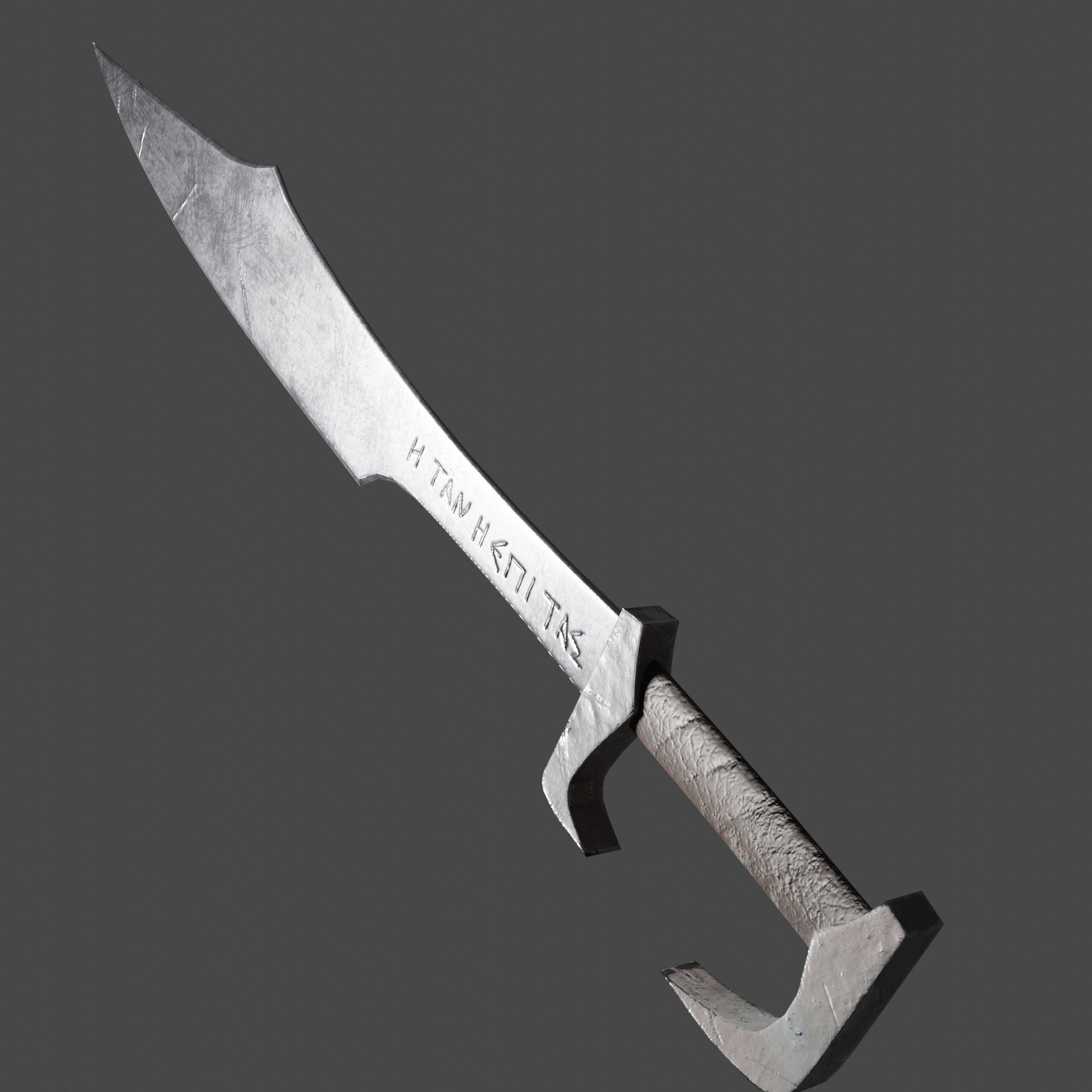 Spartan Sword Low Poly Low-poly 3D model_2