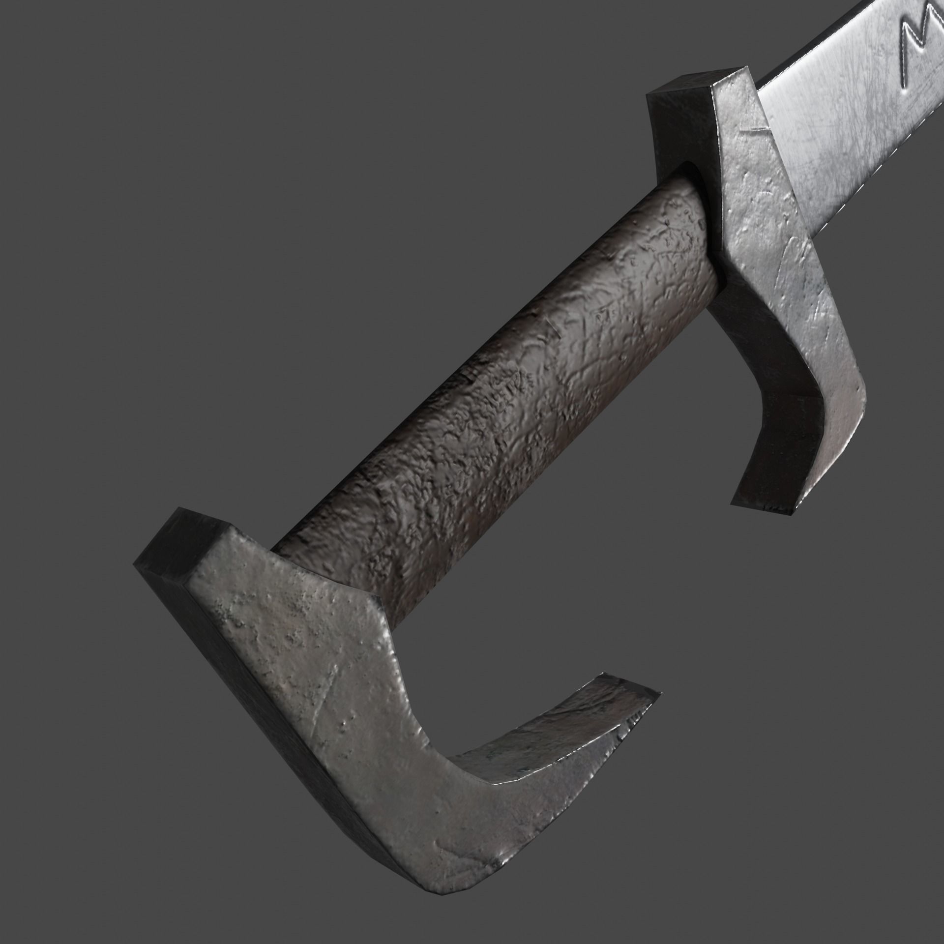 Spartan Sword Low Poly Low-poly 3D model_4