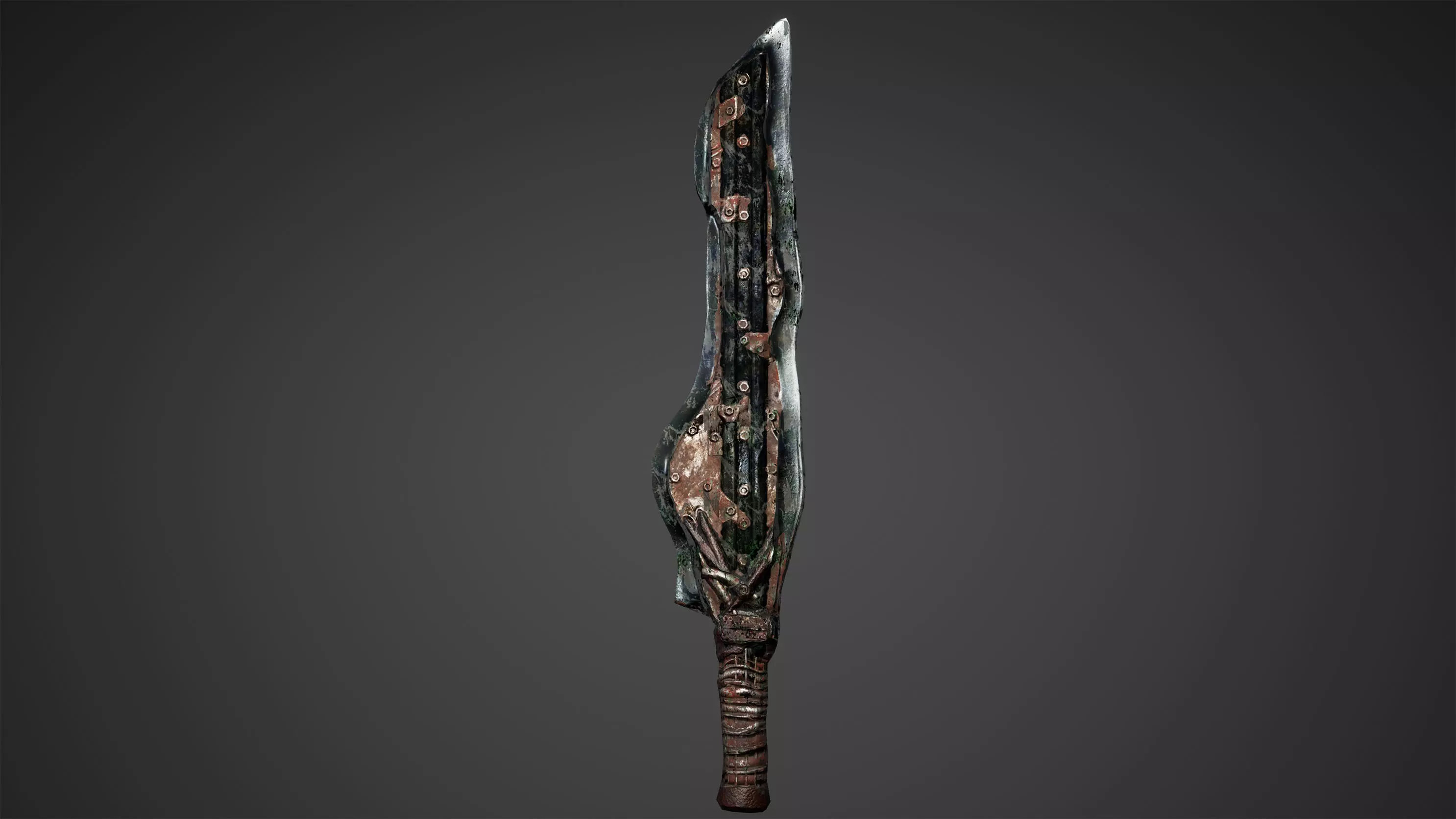 Post Apocalypse Survival Weapon Knife Low Poly Game Ready Low-poly 3D model_0