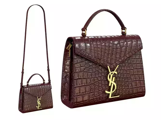 YSL Saint Laurent Cassandra Mini Top Bag Red Crocodile Low-poly 3D model