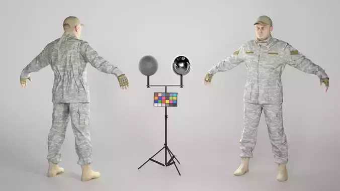 Soldier in American military uniform in A-pose 295