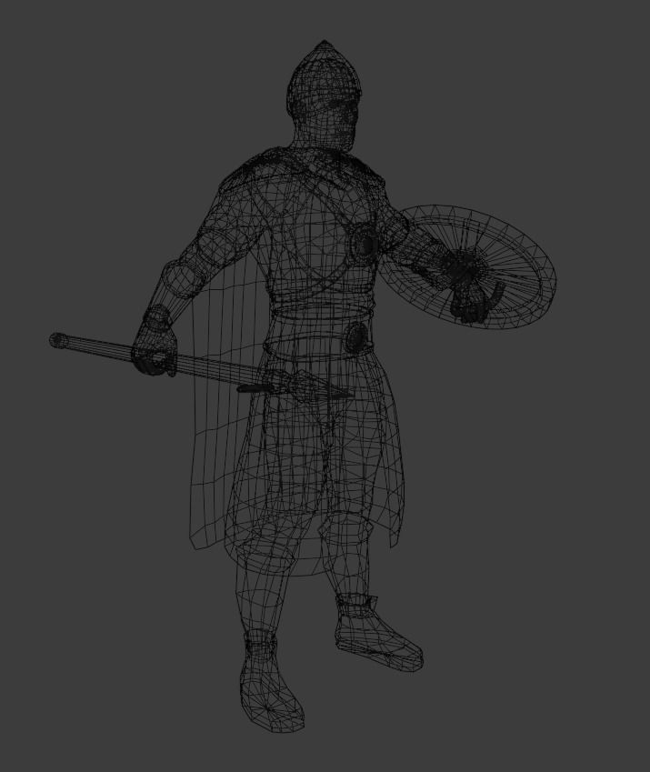 Warrior Low-poly 3D model_12