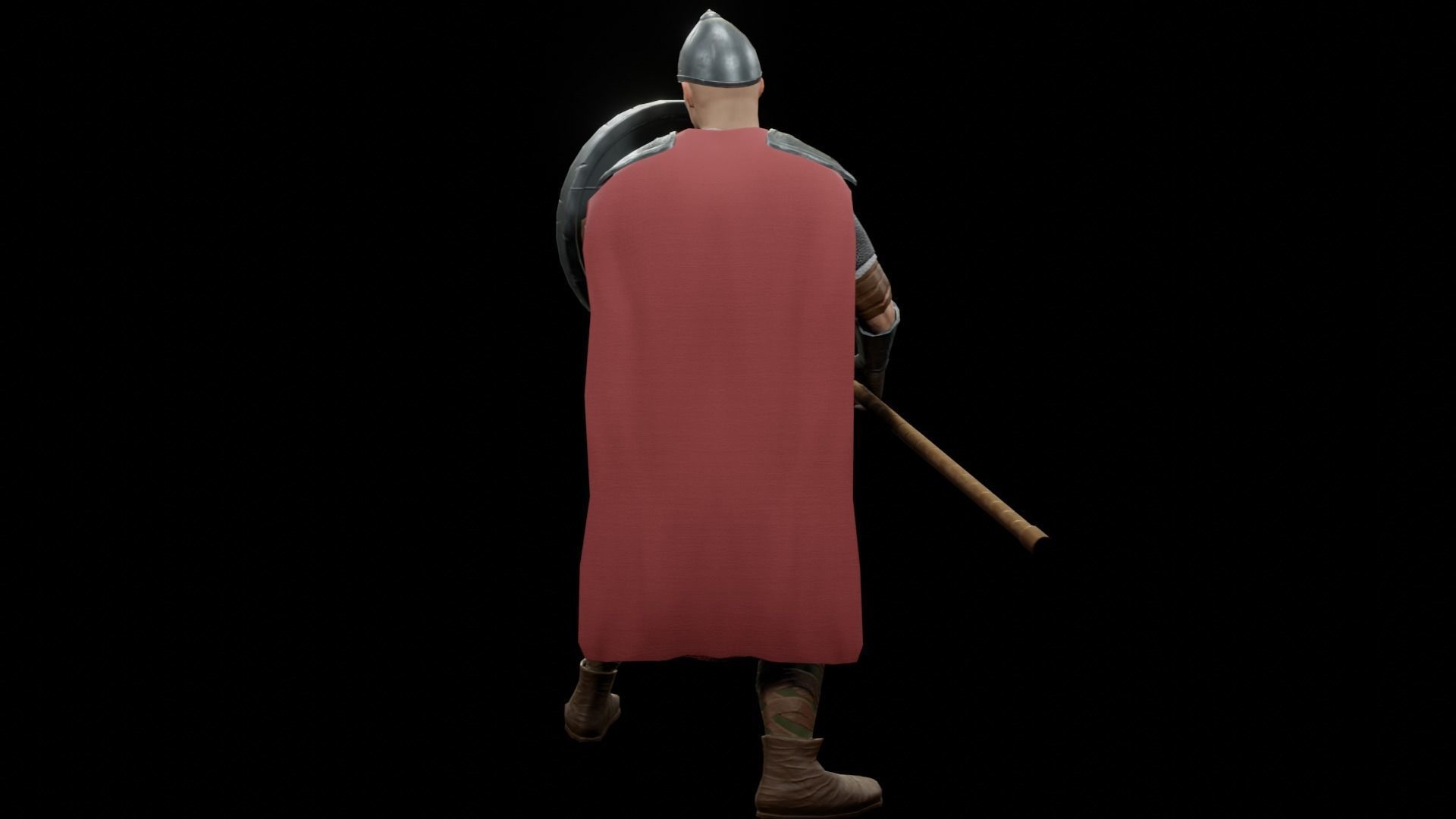Warrior Low-poly 3D model_4
