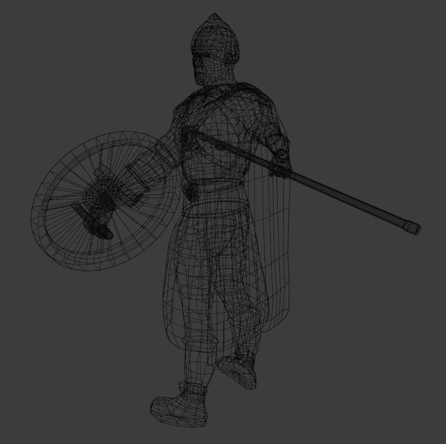 Warrior Low-poly 3D model_13