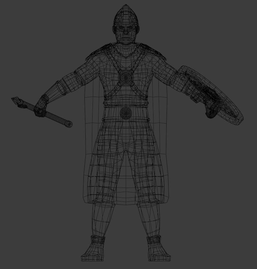 Warrior Low-poly 3D model_11