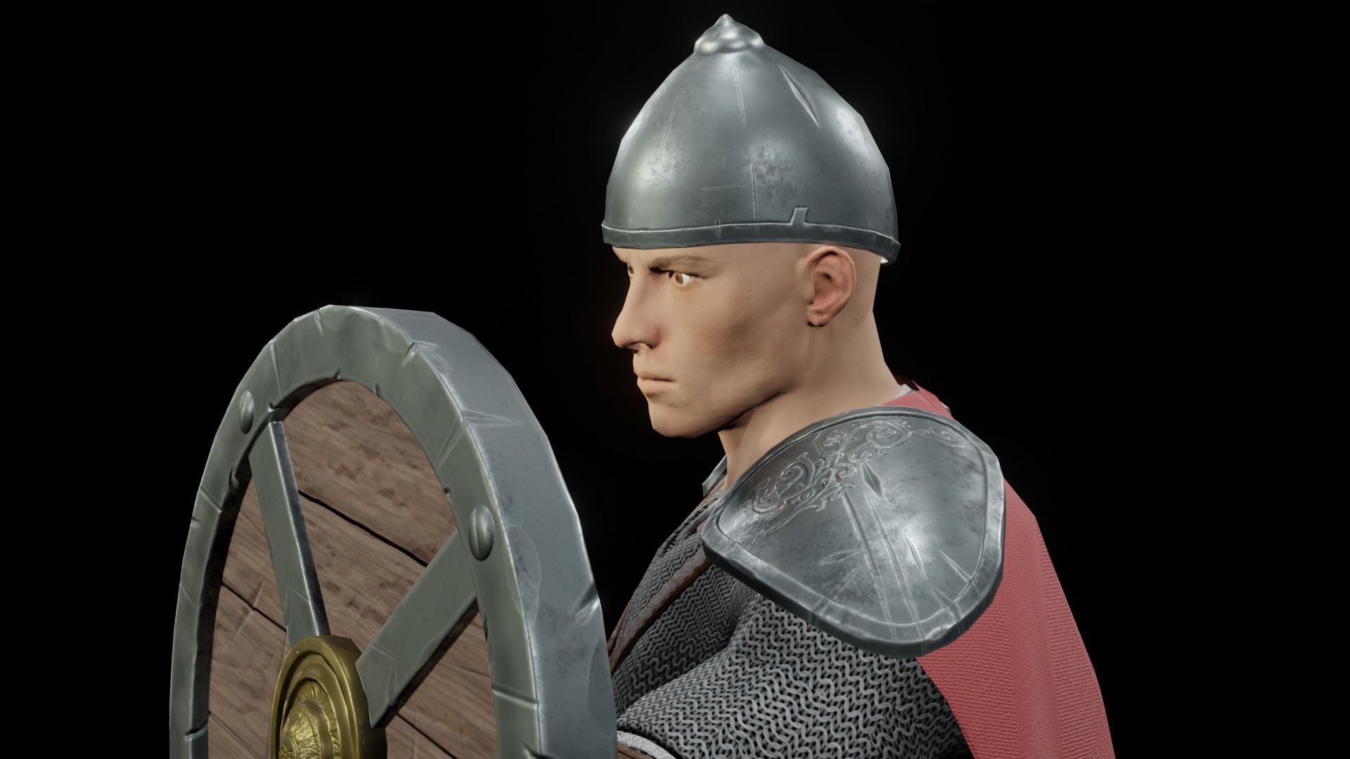 Warrior Low-poly 3D model_9