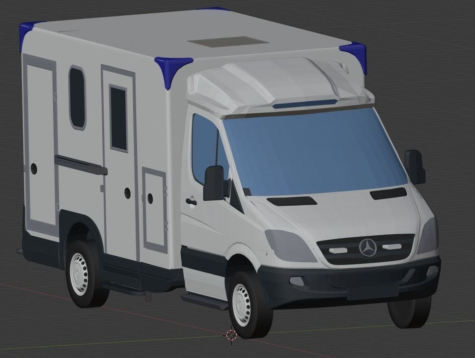 Ambulance Sprinter DUTCH Low-poly 3D model_1