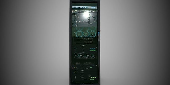 Server computer Low-poly 3D model