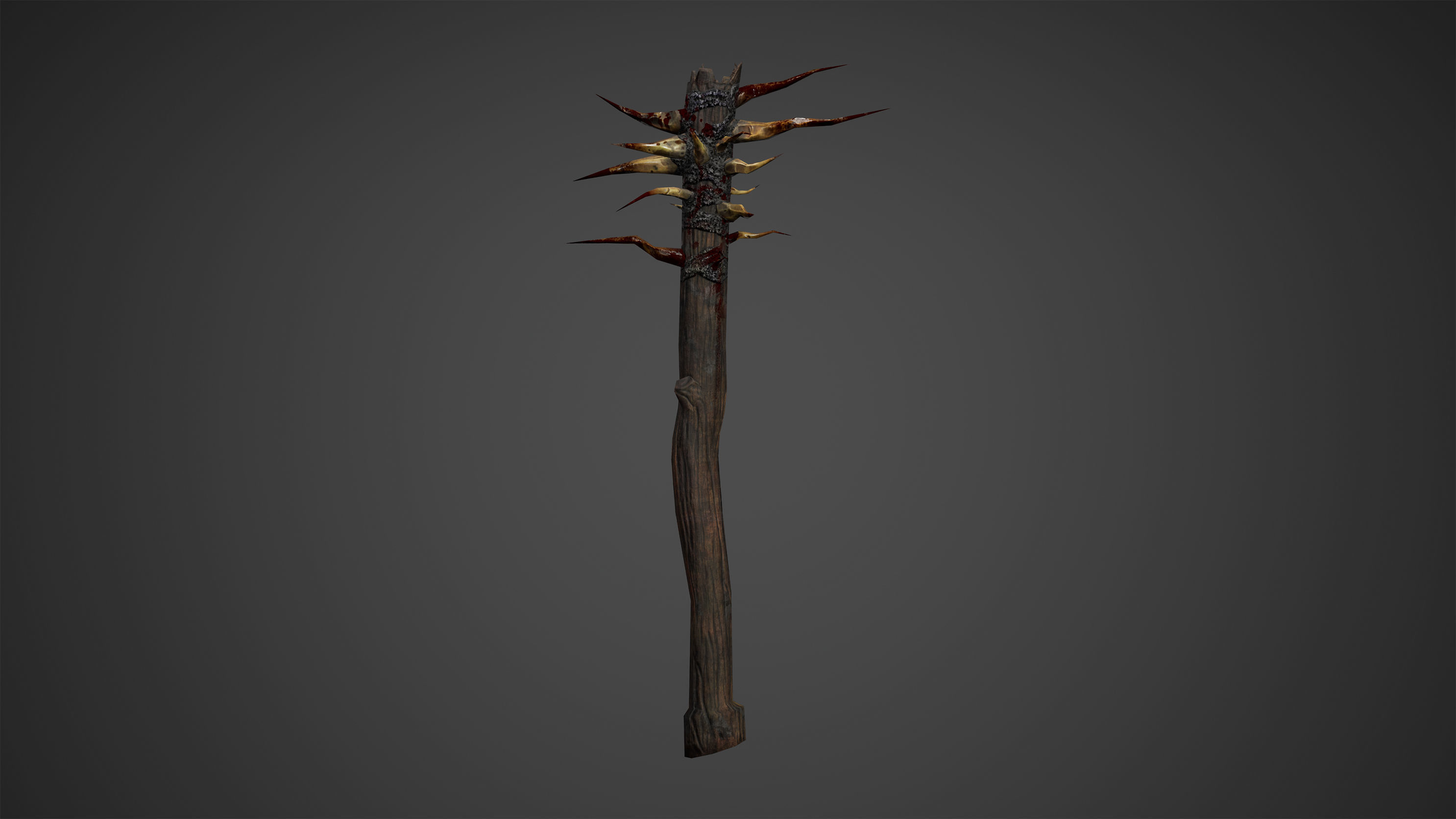 Post Apocalypse Survival Weapon Bat Low Poly Game Ready Low-poly 3D model_5