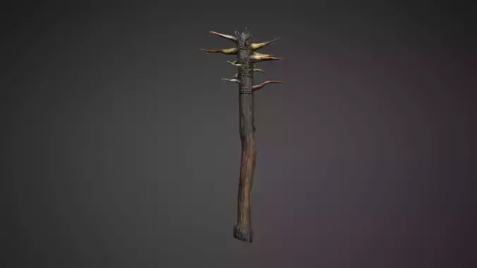 Post Apocalypse Survival Weapon Bat Low Poly Game Ready