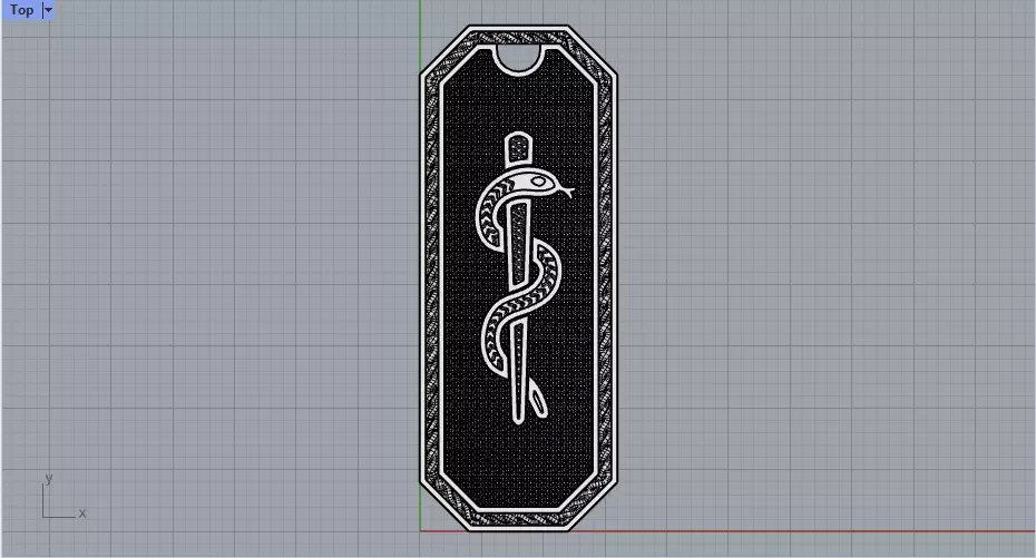 Medical tag pendant 3D model_0