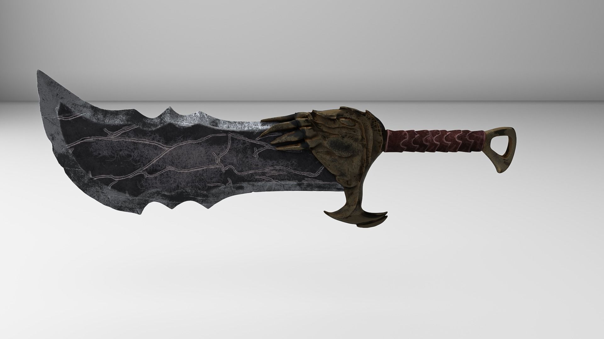 game ready low poly 3d model sword Low-poly 3D model_5