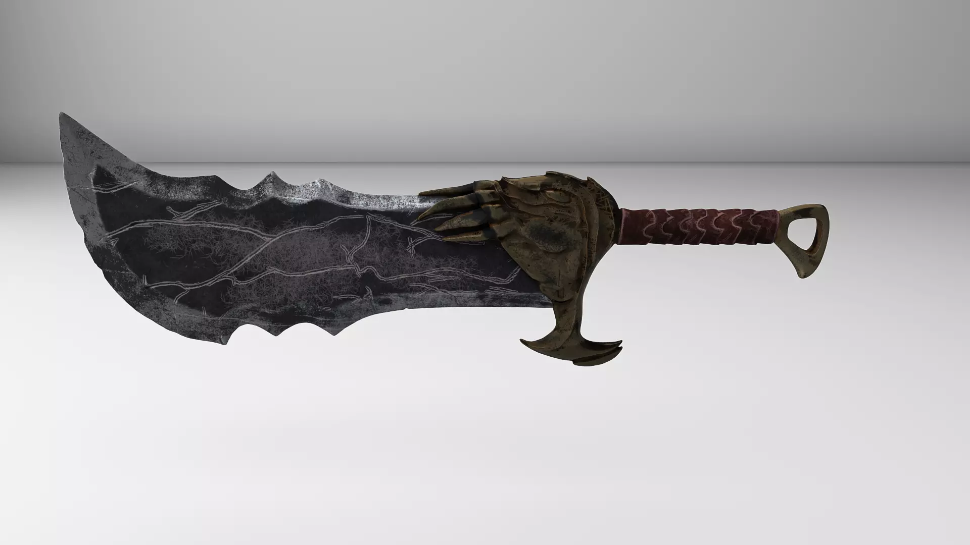 game ready low poly 3d model sword Low-poly 3D model_0