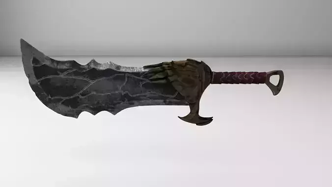 game ready low poly 3d model sword