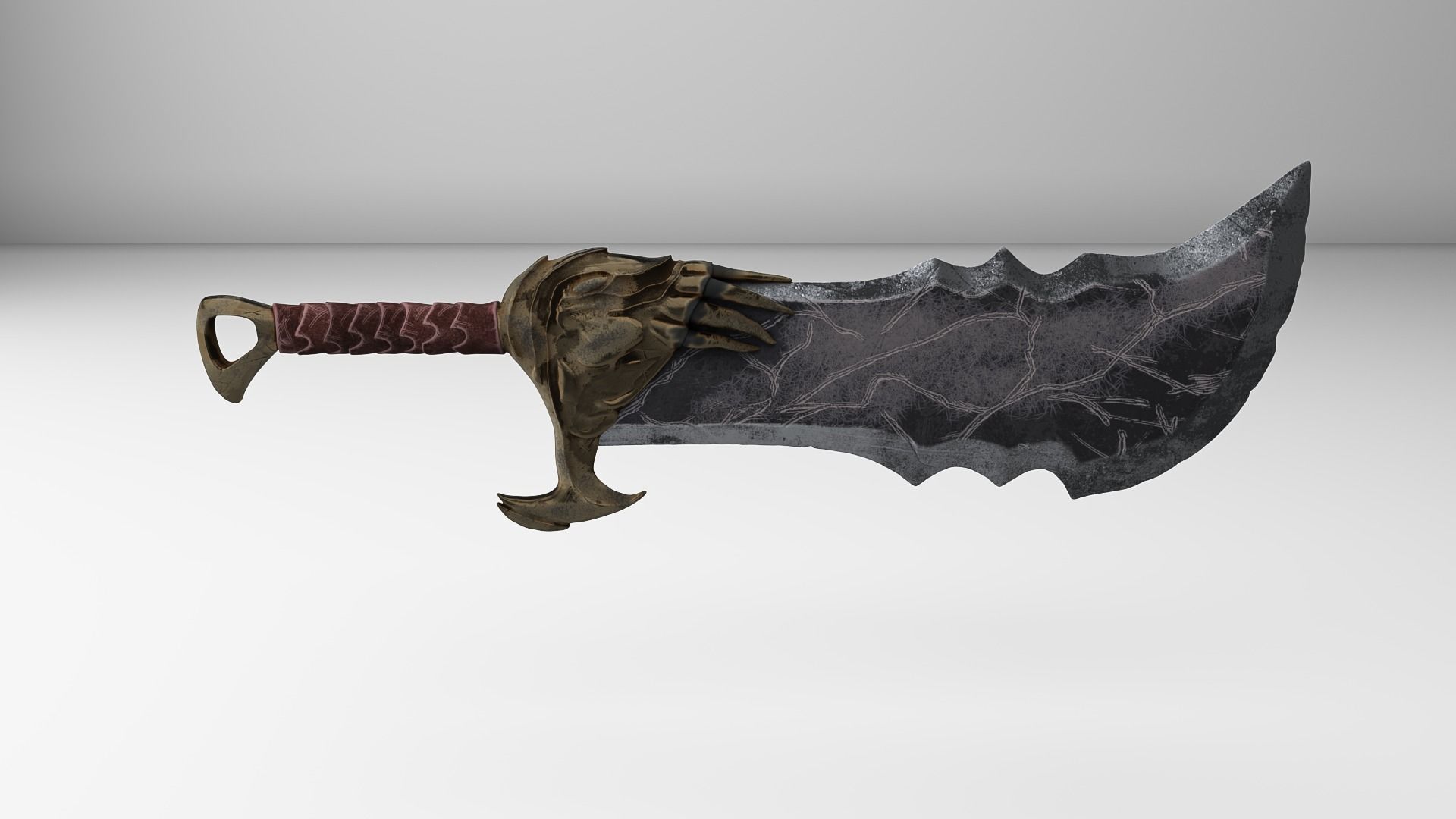 game ready low poly 3d model sword Low-poly 3D model_1