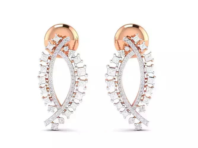 Women Earrings 3dm stl render detail 