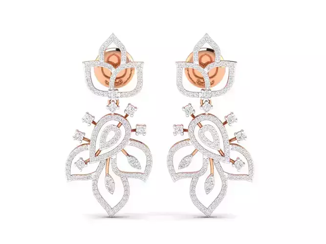 Women Earrings 3dm stl render detail 