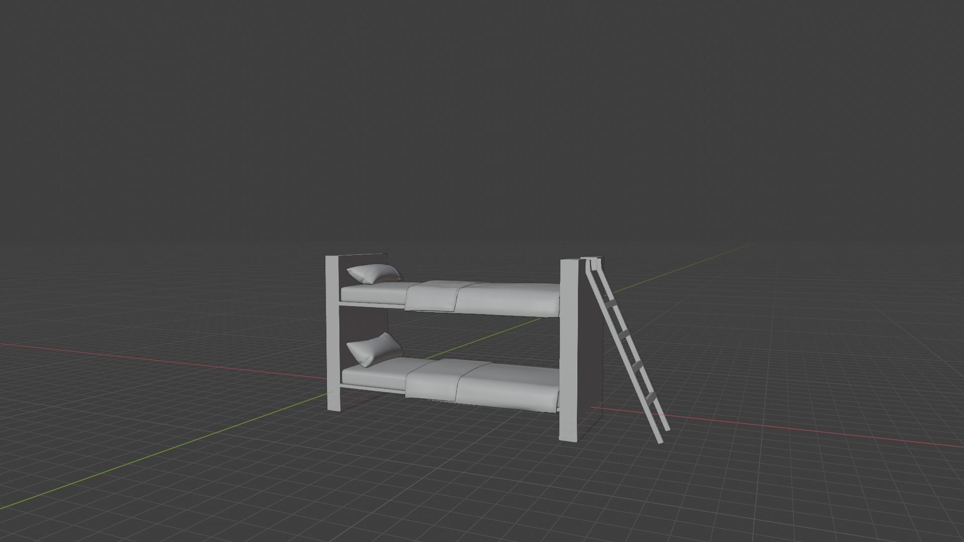 Single 2 floor bed Low-poly 3D model_1