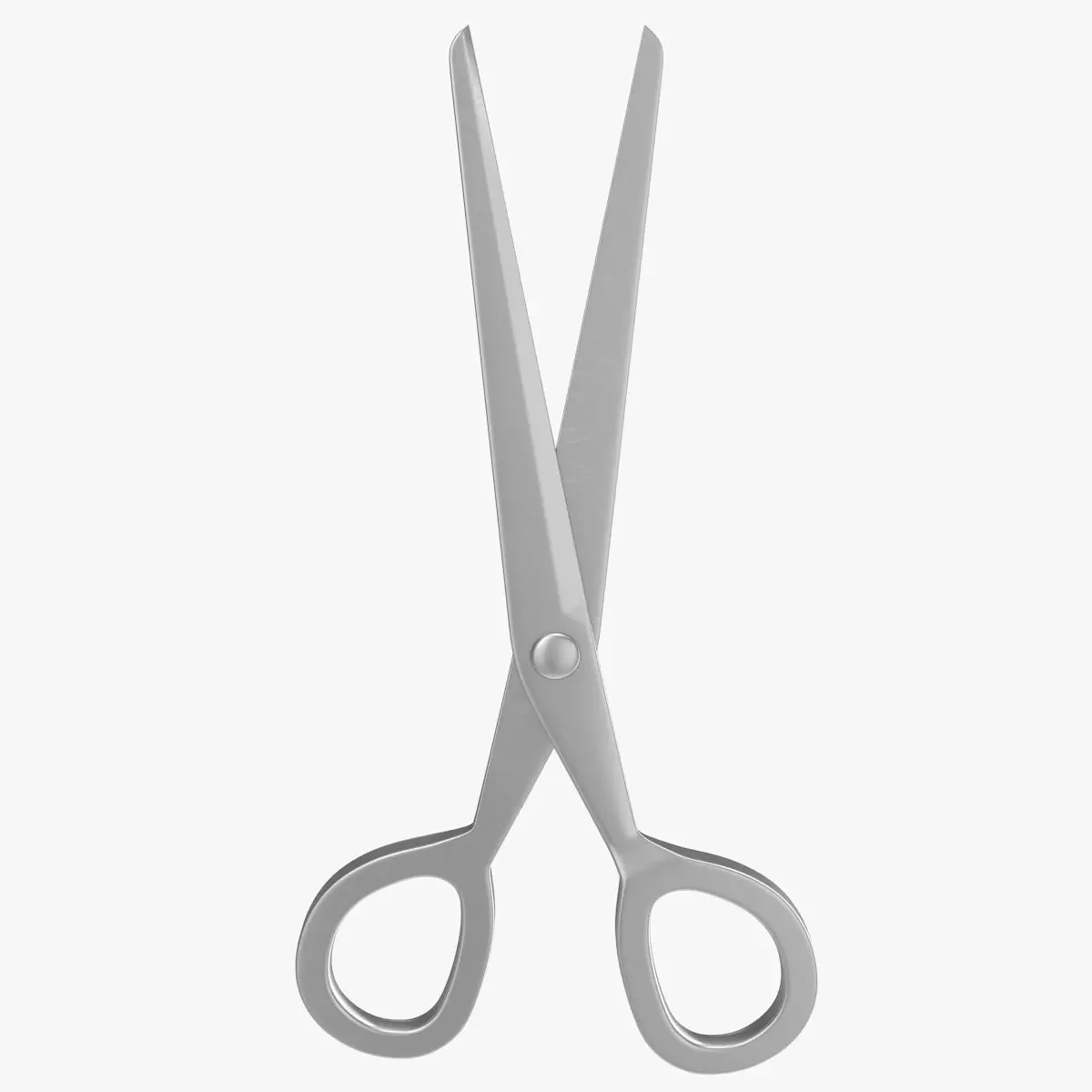 Chrome Scissors Low-poly 3D model