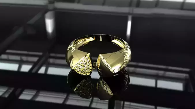 Ring-001 gold ring with diamonds