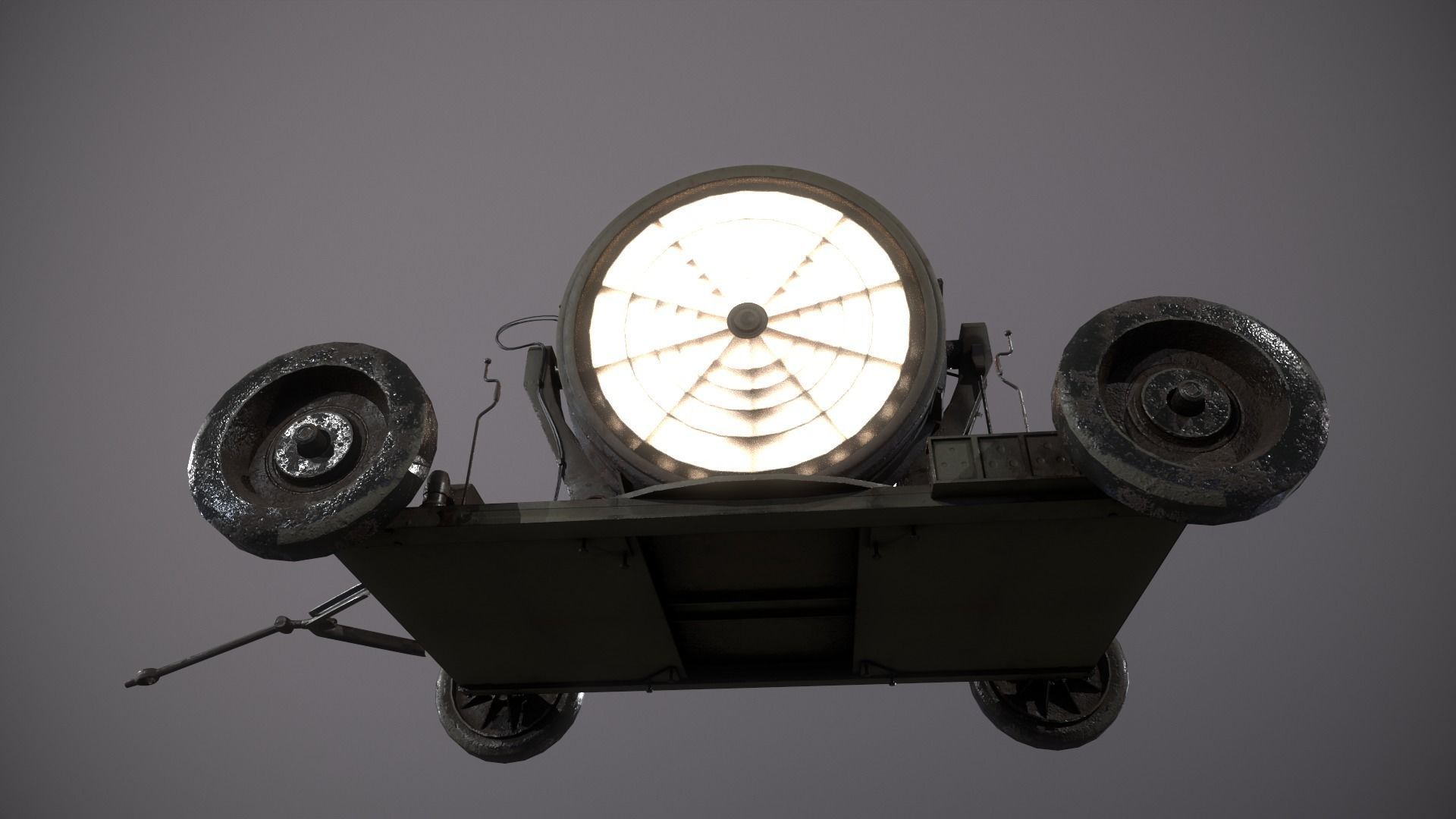Searchlight wwii light projector Low-poly 3D model_9