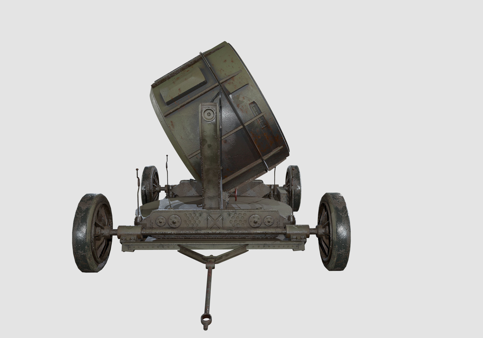 Searchlight wwii light projector Low-poly 3D model_6