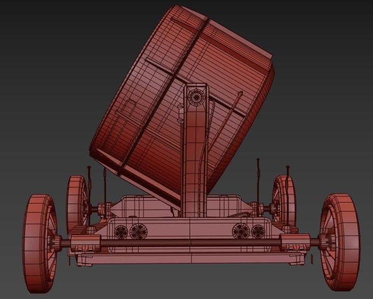 Searchlight wwii light projector Low-poly 3D model_11