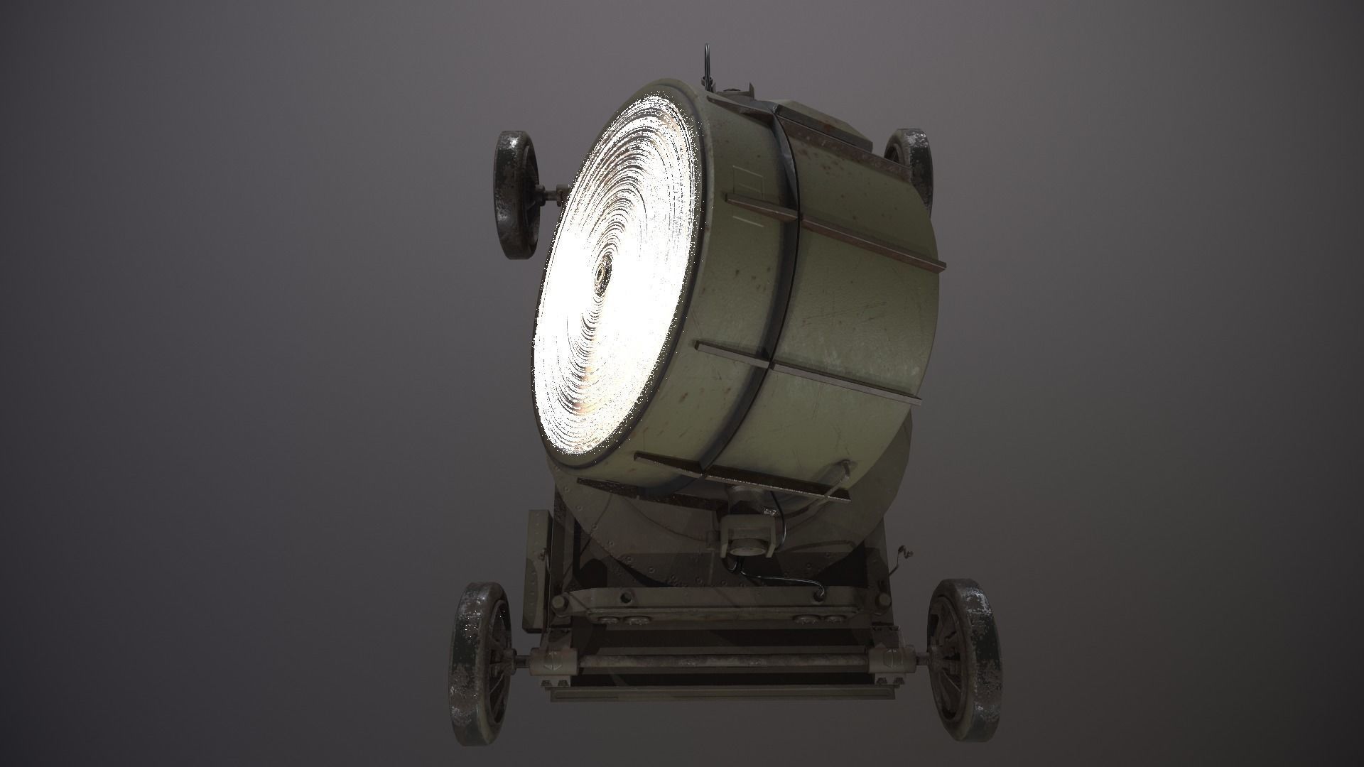 Searchlight wwii light projector Low-poly 3D model_5
