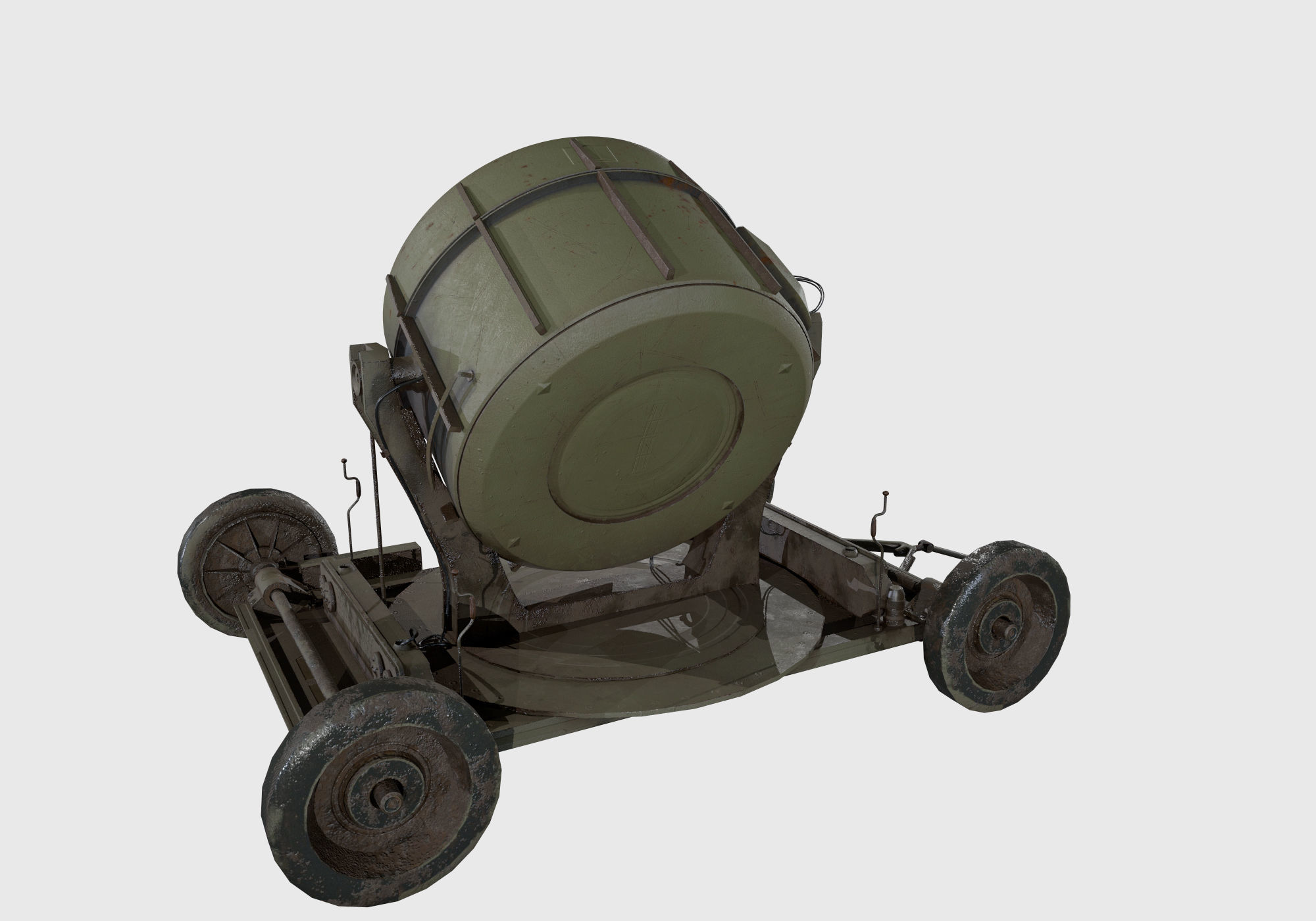 Searchlight wwii light projector Low-poly 3D model_8