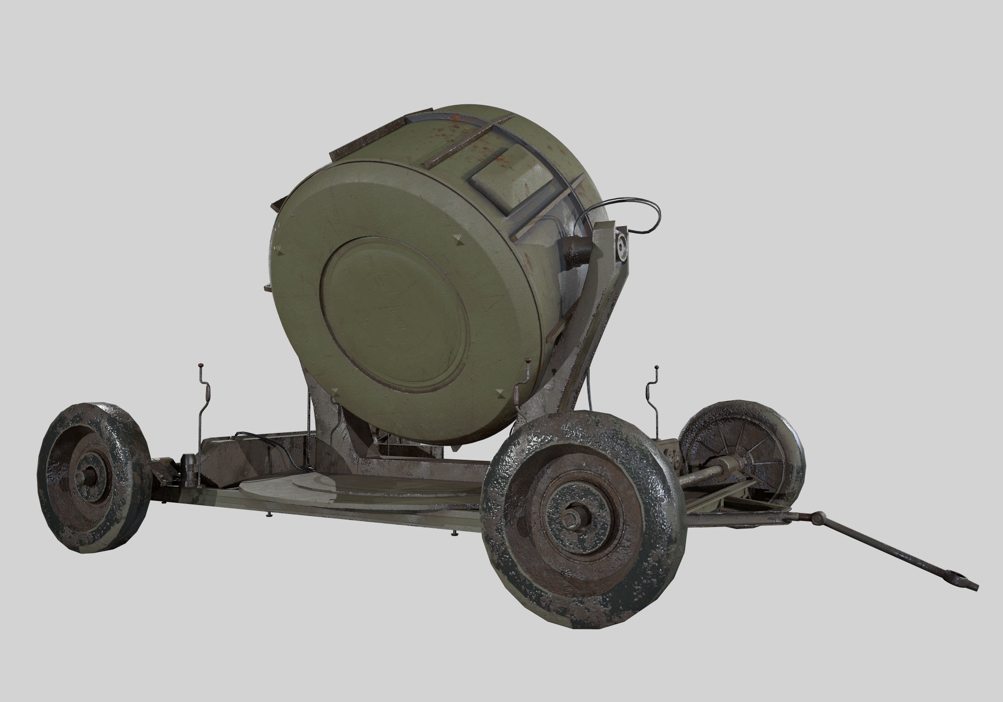 Searchlight wwii light projector Low-poly 3D model_7