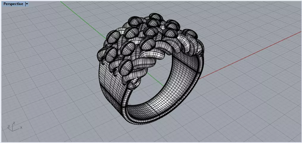 4 row keeper ring 3D model