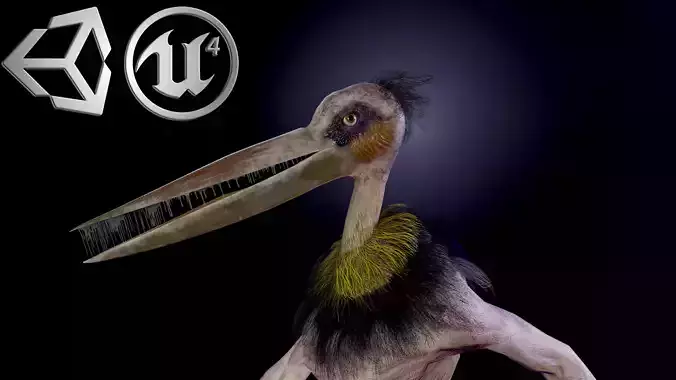 Bird mutant Low-poly 3D model