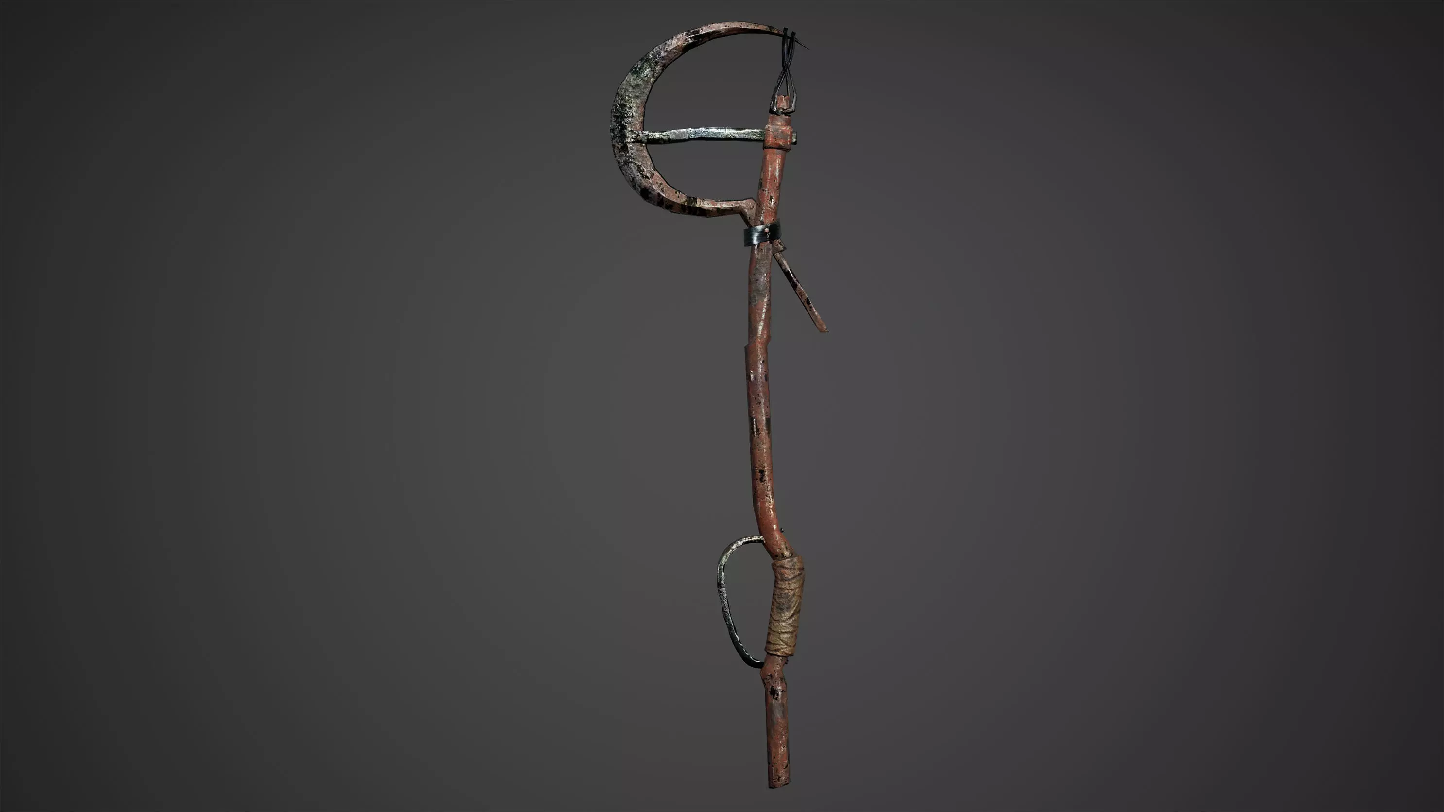 Post Apocalypse Survival Weapon Knife Scythe Low Poly Game Ready Low-poly 3D model_0