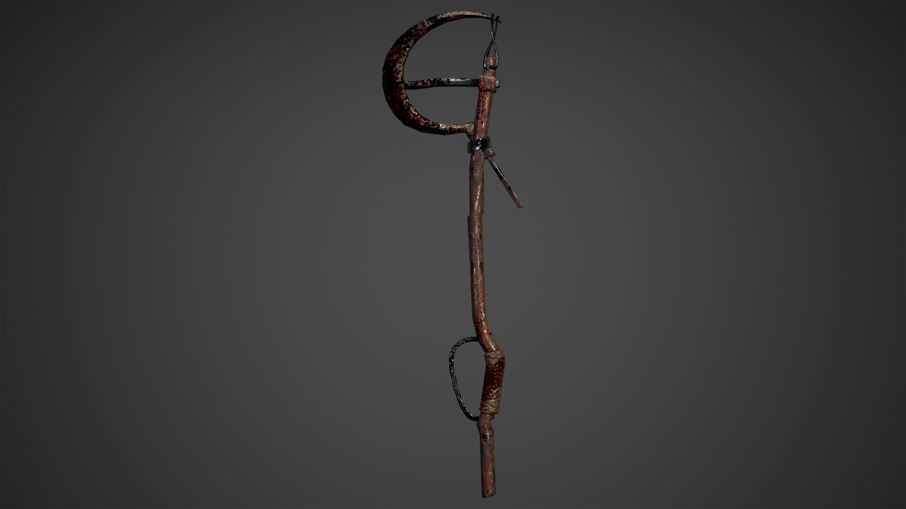 Post Apocalypse Survival Weapon Knife Scythe Low Poly Game Ready Low-poly 3D model_1