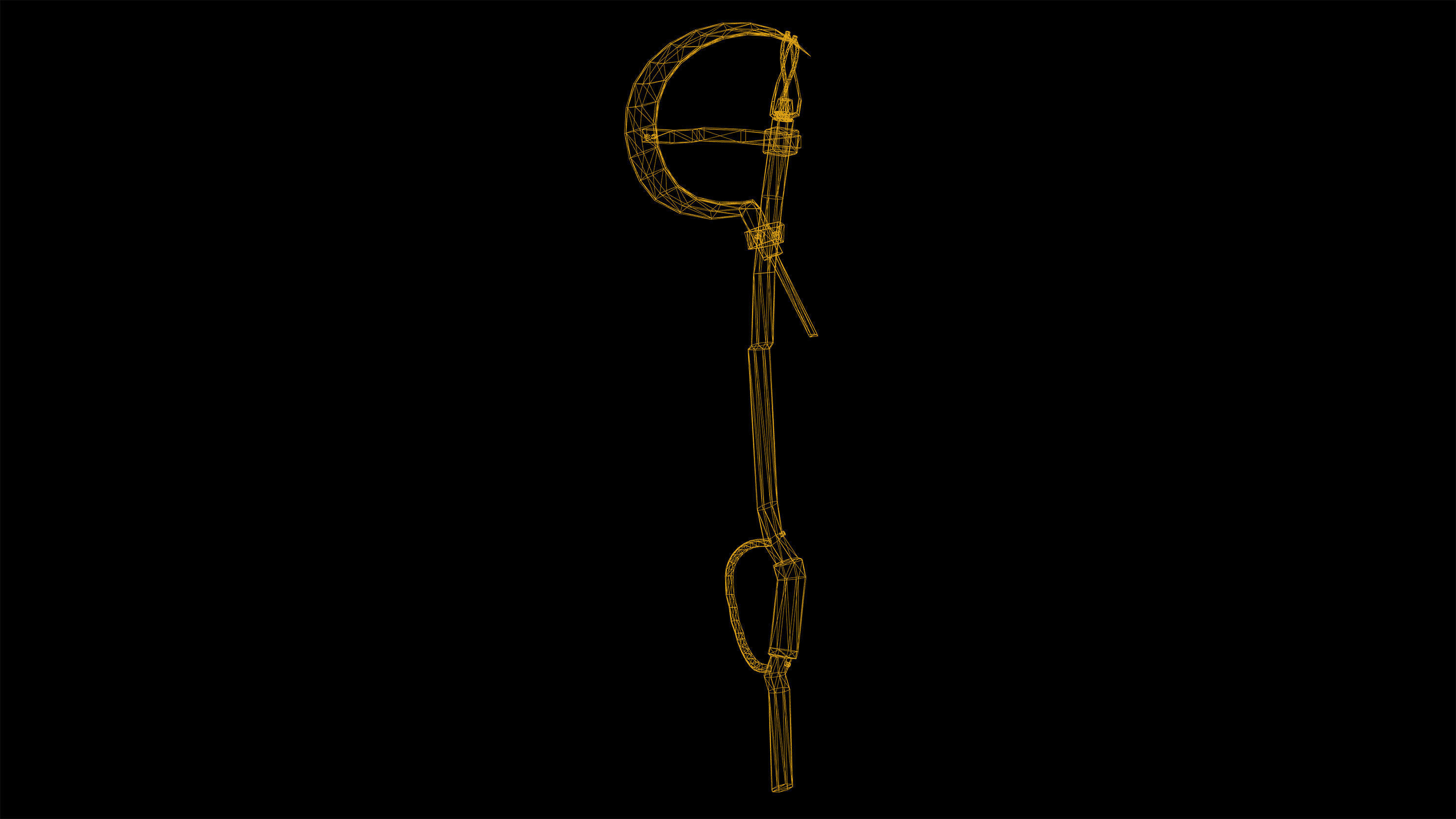 Post Apocalypse Survival Weapon Knife Scythe Low Poly Game Ready Low-poly 3D model_2