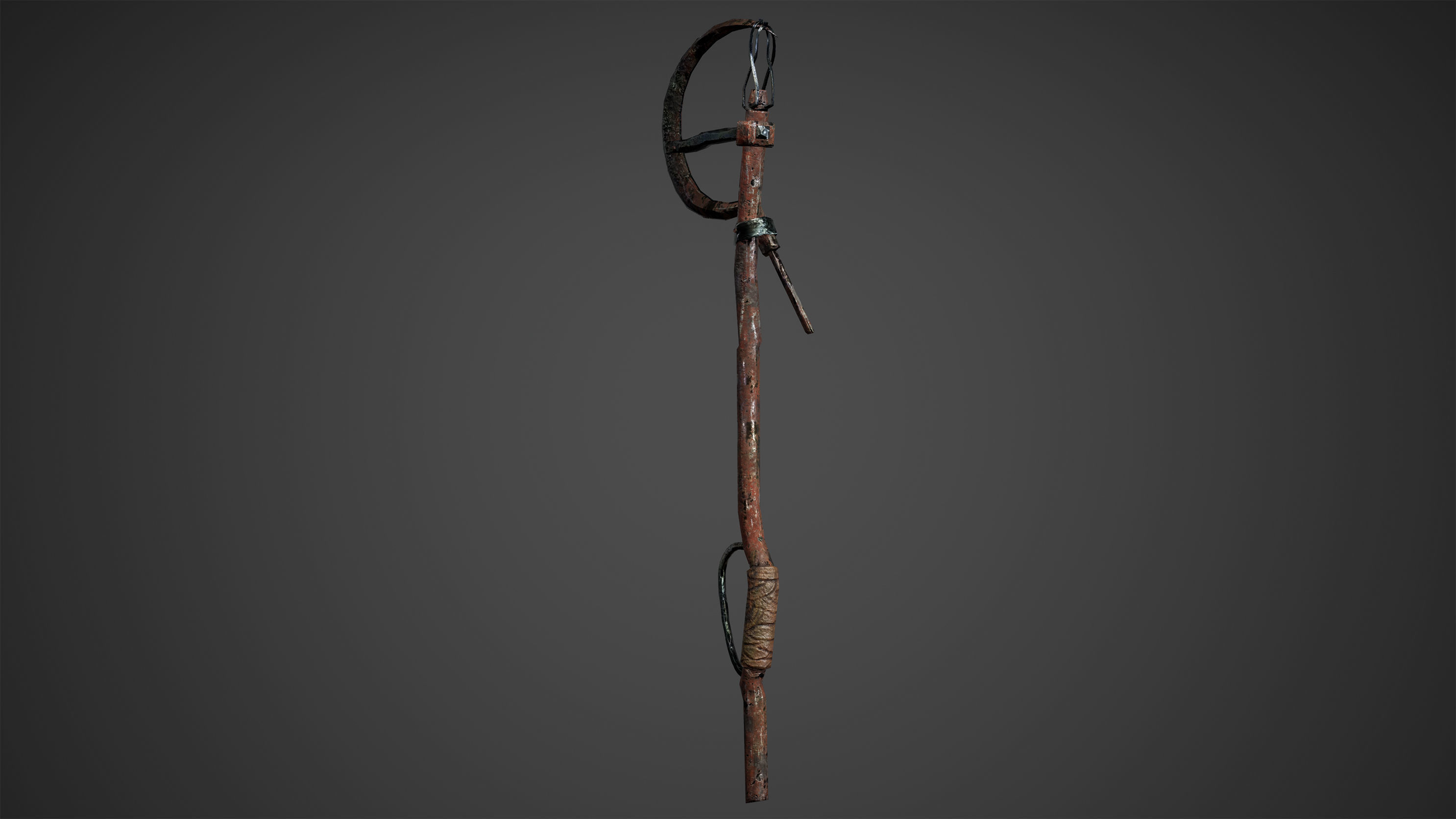 Post Apocalypse Survival Weapon Knife Scythe Low Poly Game Ready Low-poly 3D model_4