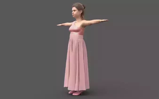 Teen Girl Ria Low-poly 3D model