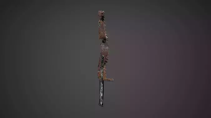 Post Apocalypse Survival Weapon Knife Low Poly Game Ready