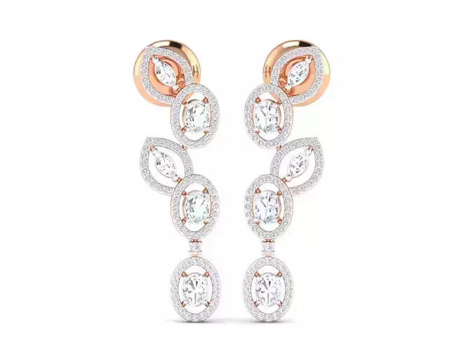 Women Earrings 3dm stl render detail 