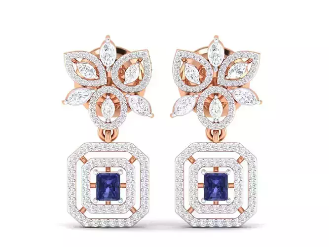 Women Earrings 3dm stl render detail 