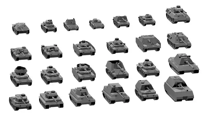 Lowpoly models of german tanks
