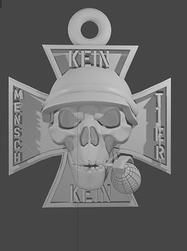 Iron Cross with Skull Differnt Arms Of Service Bundeswehr 3D print model